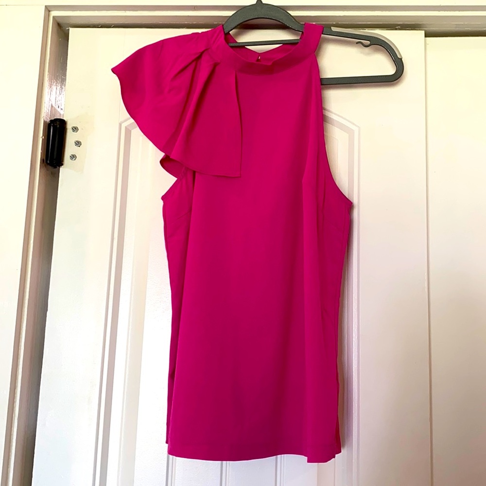 Glamour brand cold shoulder hot pink medium blouse